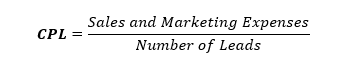 Cost per Lead = Sales and Marketing Expenses / Number of Leads