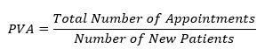 Patient Visit Average = (Total Number of Appointments)/(Number of New Patients)